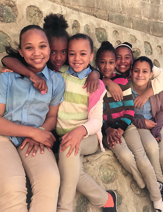 Memory Mission Link to Giving back programs - Six girls together during Memory Mission trip