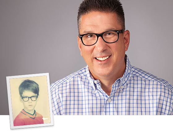 Dave Potente Leadership Profile - Headshot with school image