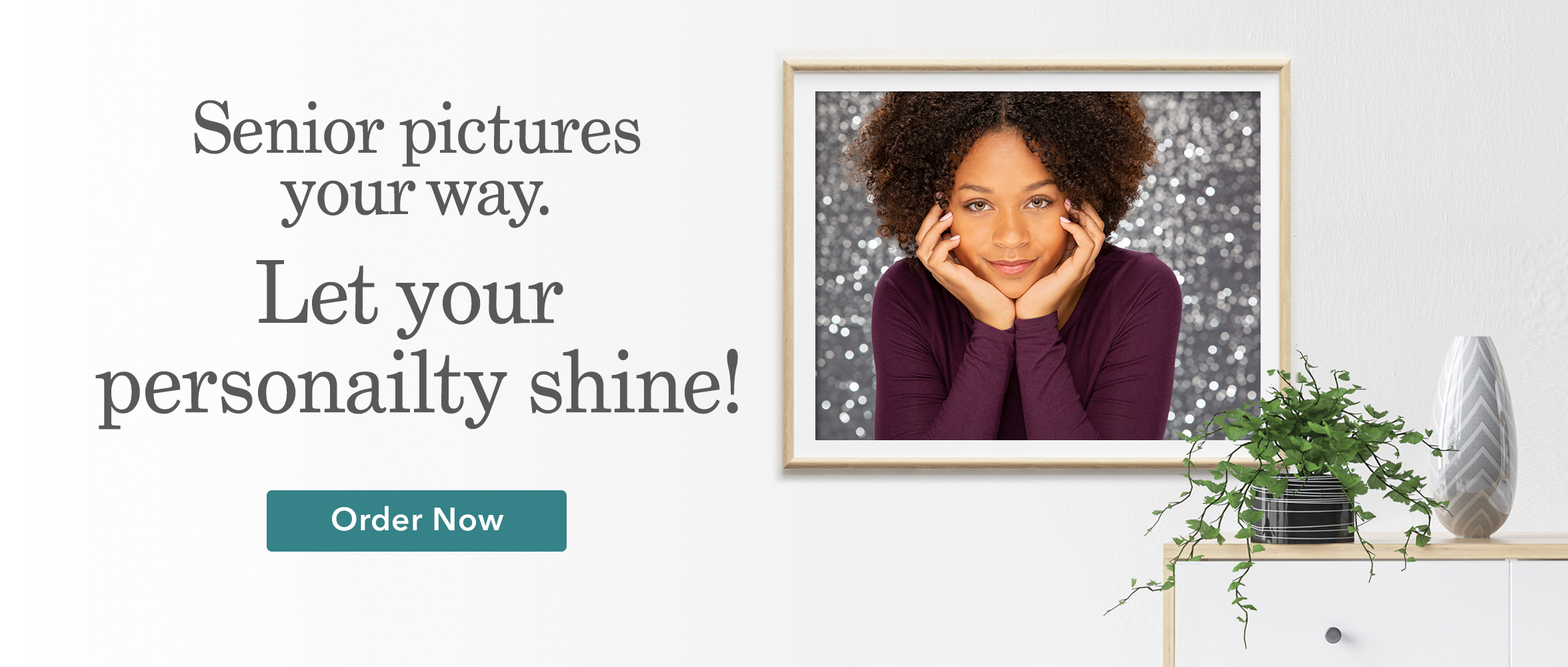 Framed Prestige Photography by Lifetouch senior picture on white background